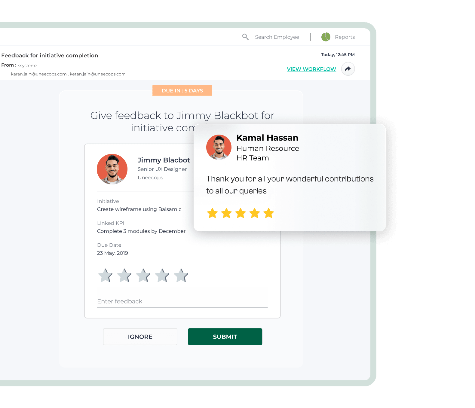 Feedback for goal completion