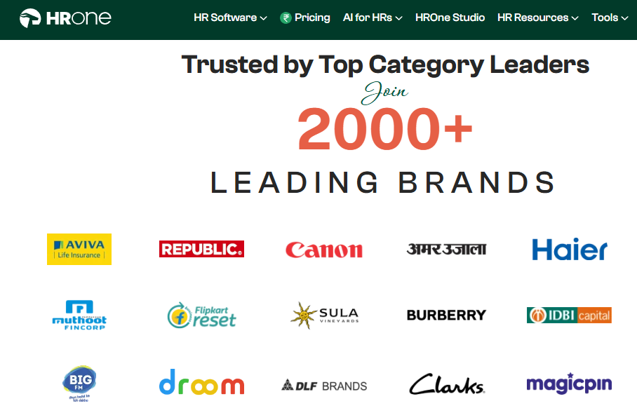 Hrms Software Hr Software Hrone Hrone Trusted By 2,000+ Leading Indian Brands Including Aviva, Canon, Haier, Muthoot Fincorp, Flipkart Reset, Burberry