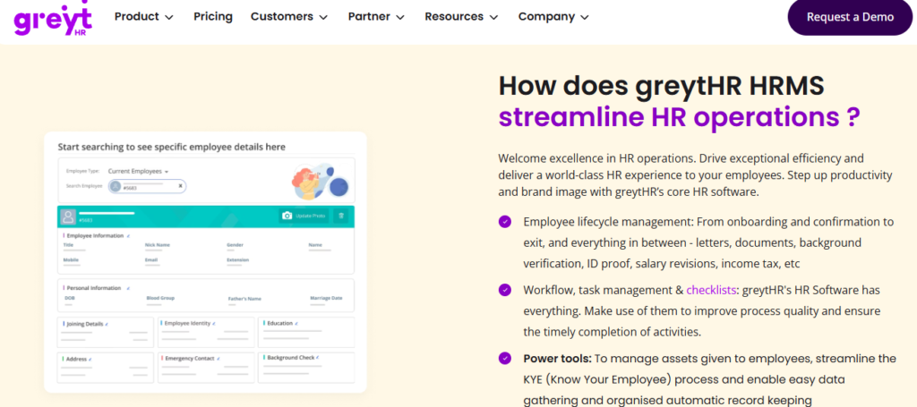 Greythr Core Hr Employee Record Screen Managing Lifecycle, Documents, Salary Revisions, And Background Verification For Smbs