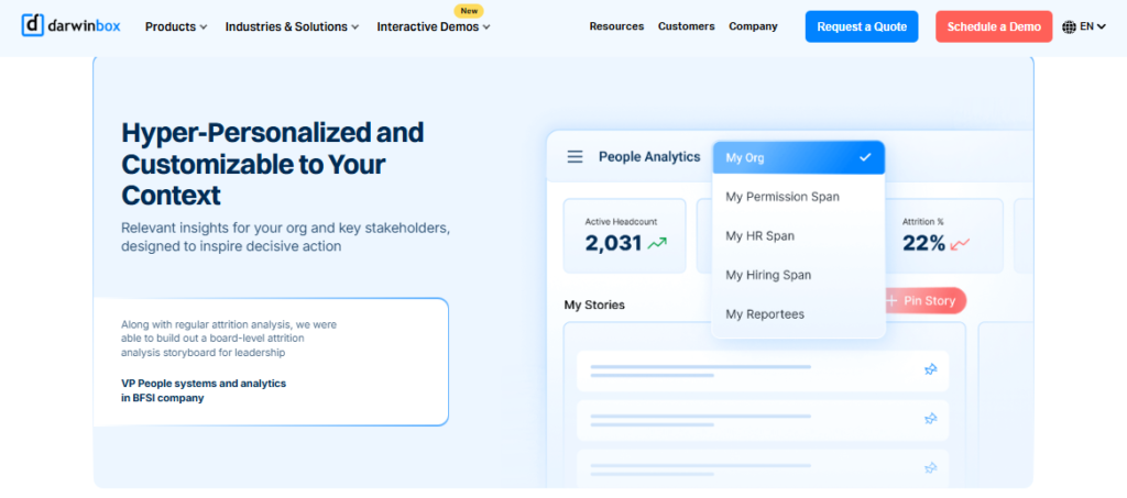 Hrms Software Hr Analytics Hr Software Darwinbox People Analytics Screen With Attrition And Headcount Widgets, Enterprise Hr Analytics Software India