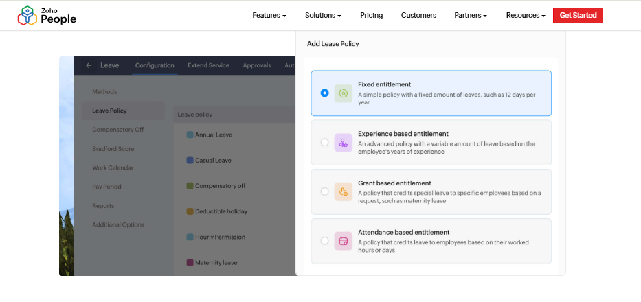 Hrms Software Hr Software Hr Software Zoho People Leave Management System Adding Fixed, Experience, Grant, And Attendance Based Leave Policies