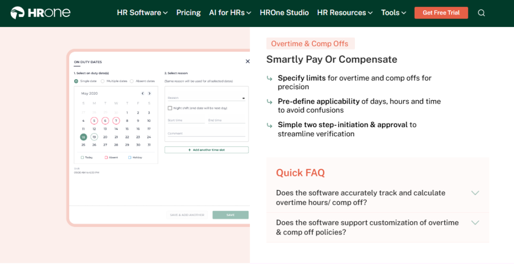Hrone Leave Management System Configuring Overtime And Comp Off Limits With Two Step Approval