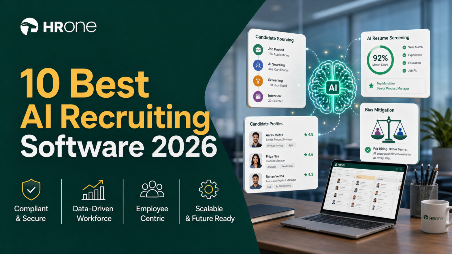 10 Best AI Recruiting Software 2026: Sourcing, Screening, Candidate Experience, and Bias Mitigation