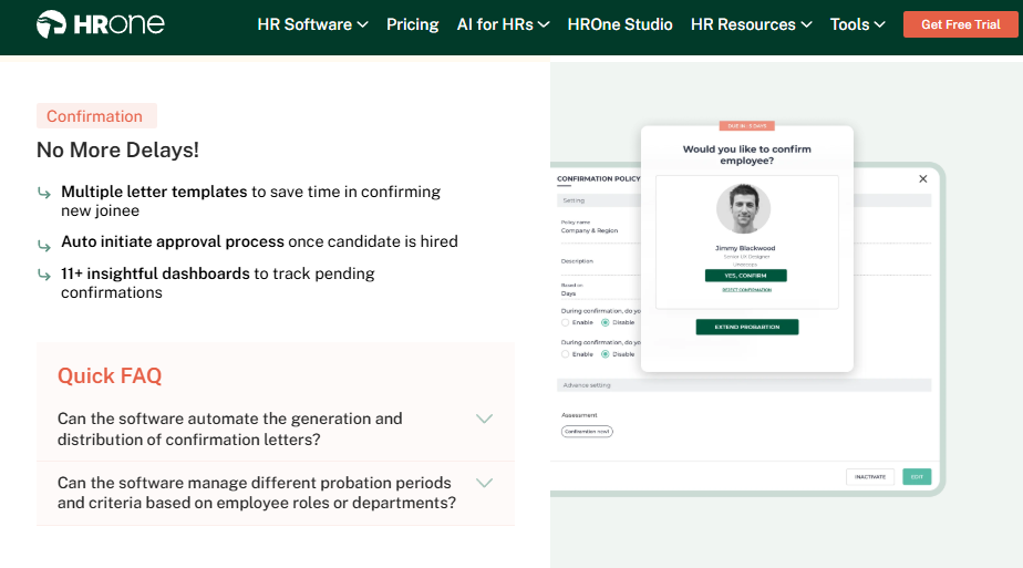 Hrone Confirmation Module With Letter Templates, Auto-Initiated Approvals And Dashboards Tracking Pending Confirmations
